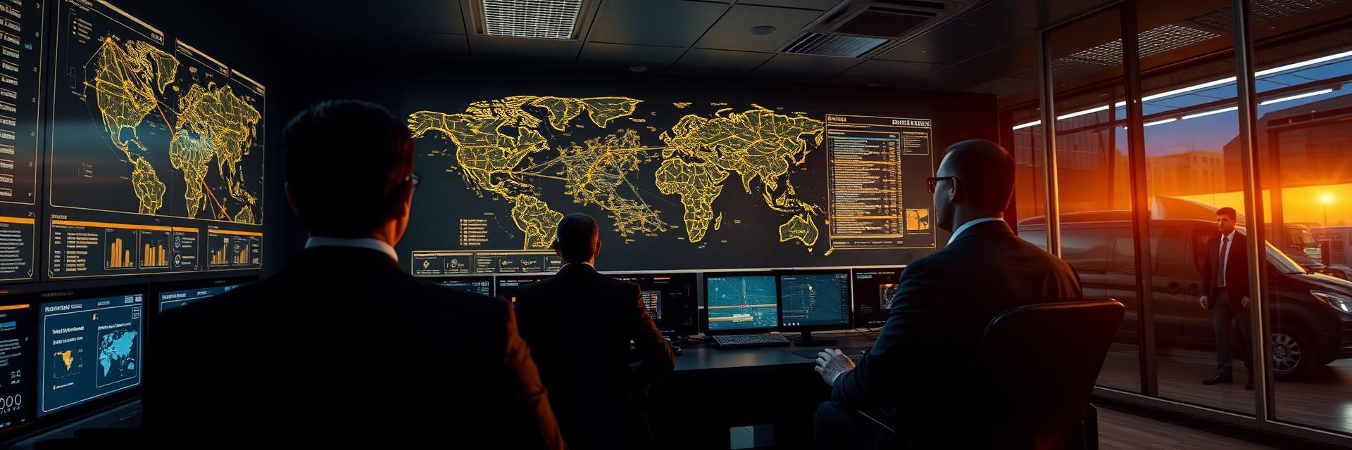 Enterprise dispatchers monitoring global routes in a command center