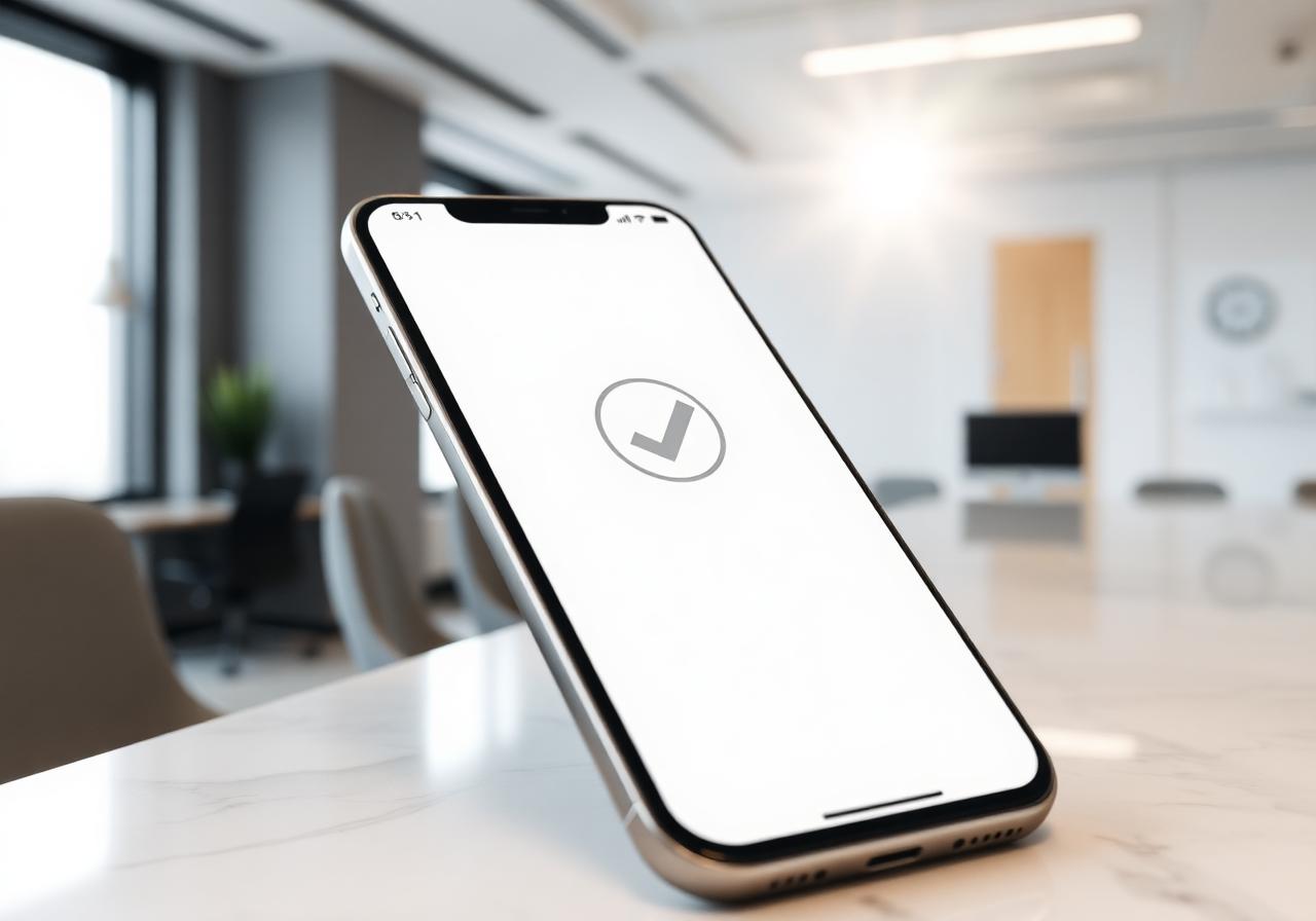 Smartphone showing a clean payment confirmation on a wood desk